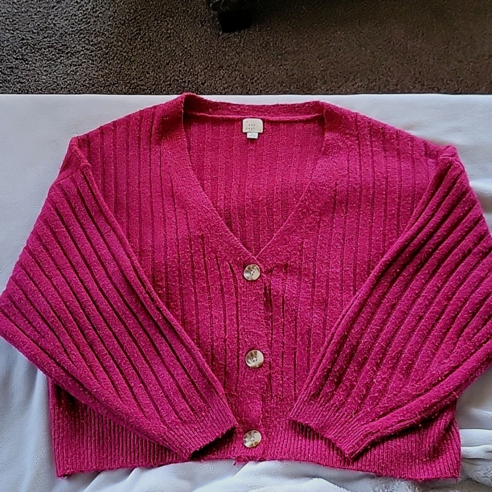 New, A New Day. Hot pink/Magenta, soft cardigan, size Large
